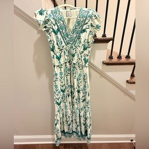 Lea Floral Embroidered Maxi Dress Size Small